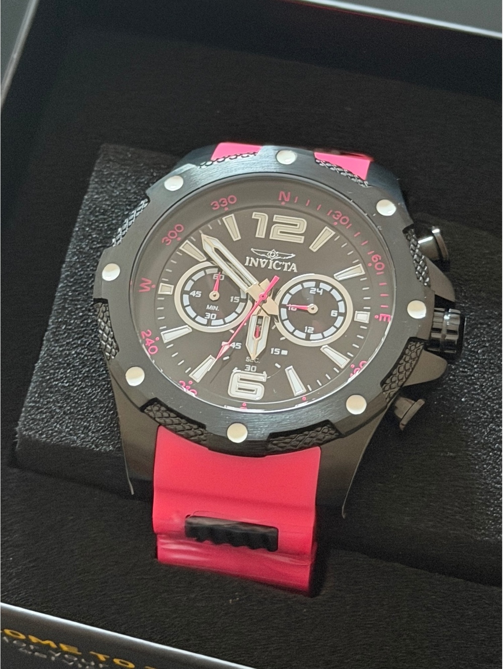 INVICTA I-FORCE AXIS 50mm BLACK -PINK BAND